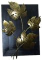 Iron and Wooden Gold Finish Leaves Wall Hangings