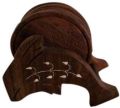 Brown Wooden Tea Coaster Set