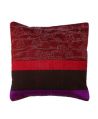 Black and Maroon Silk Patchwork Cushion Cover