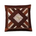 Brown Silk Patchwork Cushion Cover