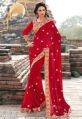 Red Sarees with Stonework