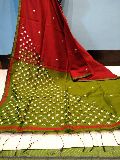 cut work cotton silk sarees with contrast blouse piece