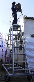Aluminium Double Sided Step Trolley Ladder