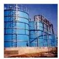 Vertical Blue Coated FRP Storage Tanks