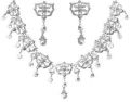 Cubic Zirconia Silver Necklaces - MPS-4479