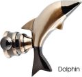 Brass Curtain Finial Dolphin
