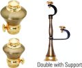 Brass Curtain Finials Double with Support