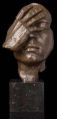 Brass Thinking Man Face Statue
