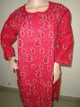 Red Colour Chikan Kari Kurti