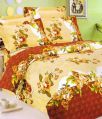 100% Cotton Superb Brown Floral Double Bed Sheet
