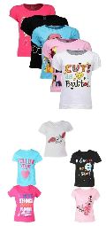 GIRLS Graphic Printed Round Neck Hal Sleeve Top T-SHIRT