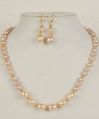 Peach Freshwater Pearl Necklace Earring