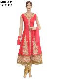 Bollywood Indian Silk Pink Long Anarkali Suit
