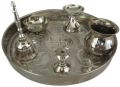 Silver Plated Brass Pooja Thali Set for Puja