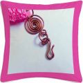Pink with Copper Polyester Cushion