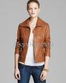 Custom Made Women Lamb Brown Leather Jacket
